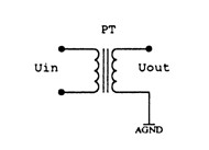 電壓變送器輸入隔離部分(fēn)的(de)電路圖